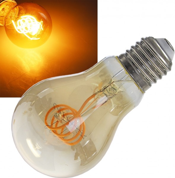 LED Glühlampe E27 &quot;Vintage G70&quot; 2000k, 280lm, 230V/4W, warmweiß/amber
