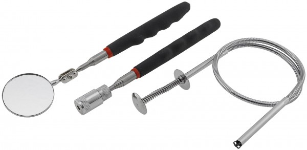 Pick up Tool Set &quot;CT-3in1&quot; 3 Tools Spiegel, LED mit Magnet,flexibel Greifer